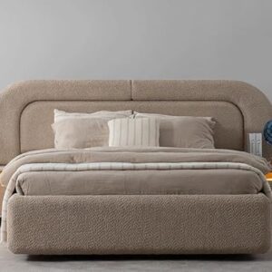 Nova 3-Piece King Bedroom Set with Upholstered Headboard, 180 x 210 cm, Beige