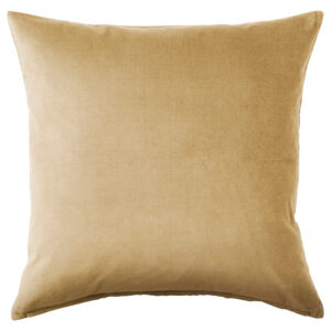 Decorative Velvet Cushion Cover with Pillow Insert, 40 x 40 cm, Beige